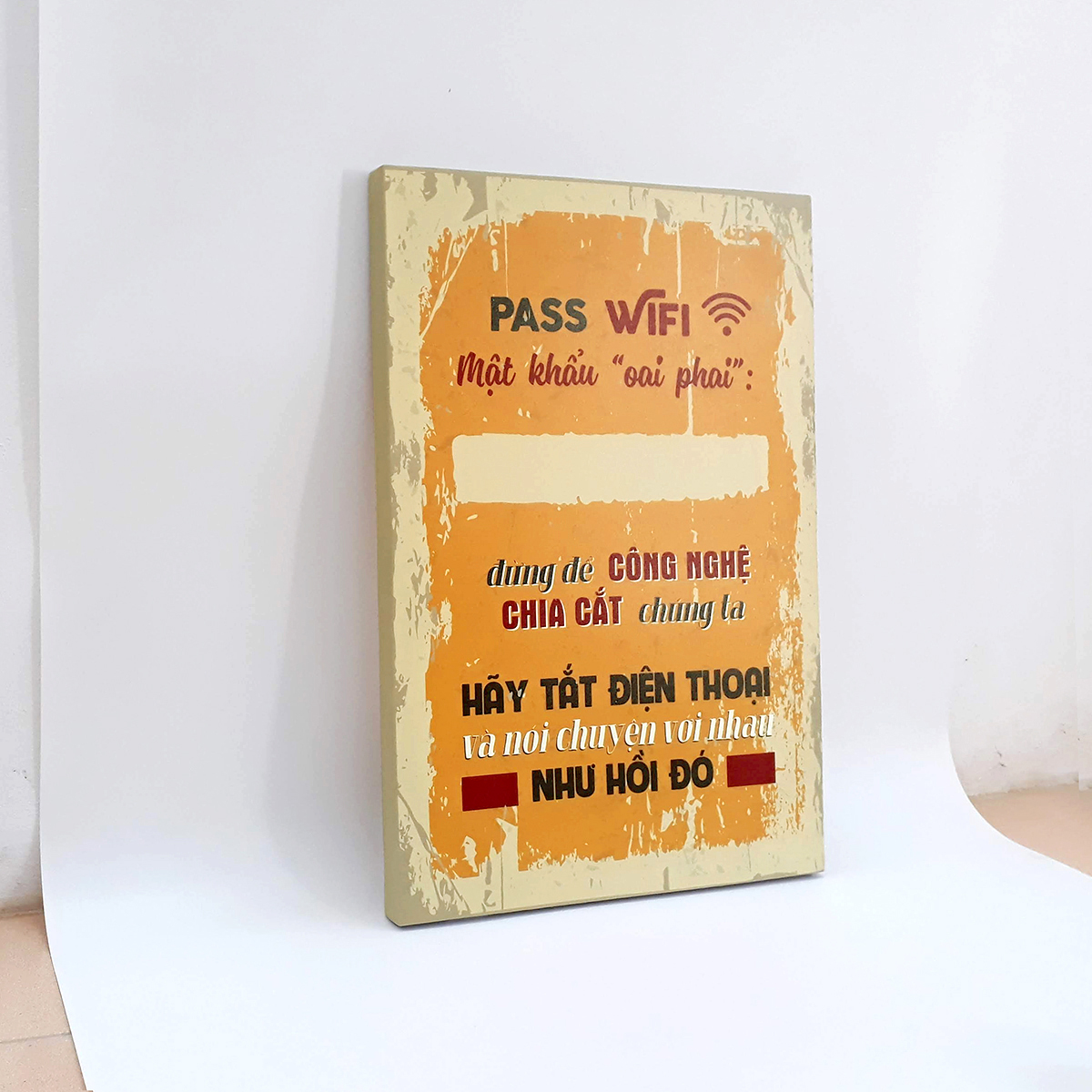 Tranh slogan canvas tạo động lực [trang trí quán trà sữa, cafe, trà chanh] TCV010 password mật khẩu wifi Cocopic