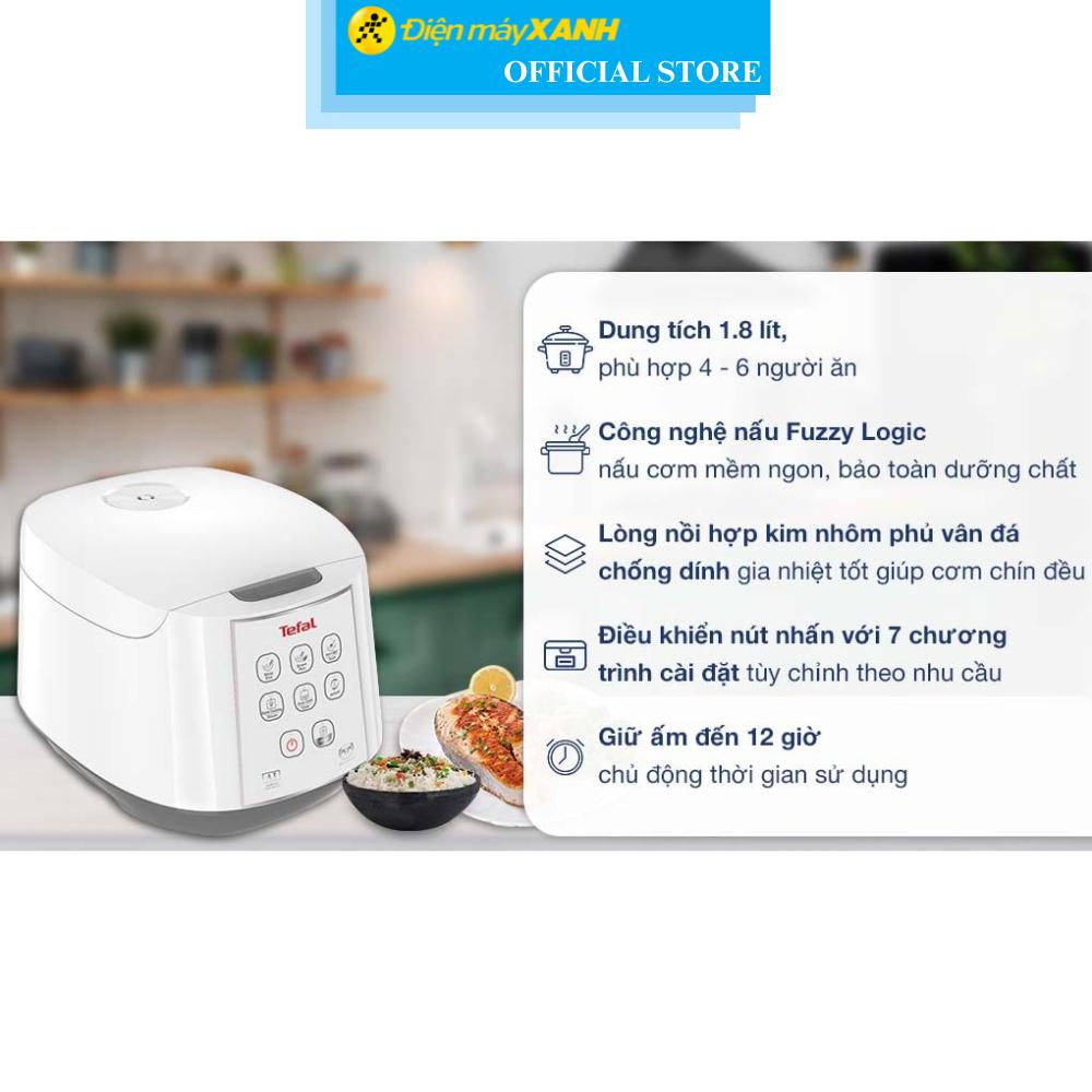 Nồi cơm điện tử Tefal 1.8 lít RK733168 - Hàng Chính Hãng