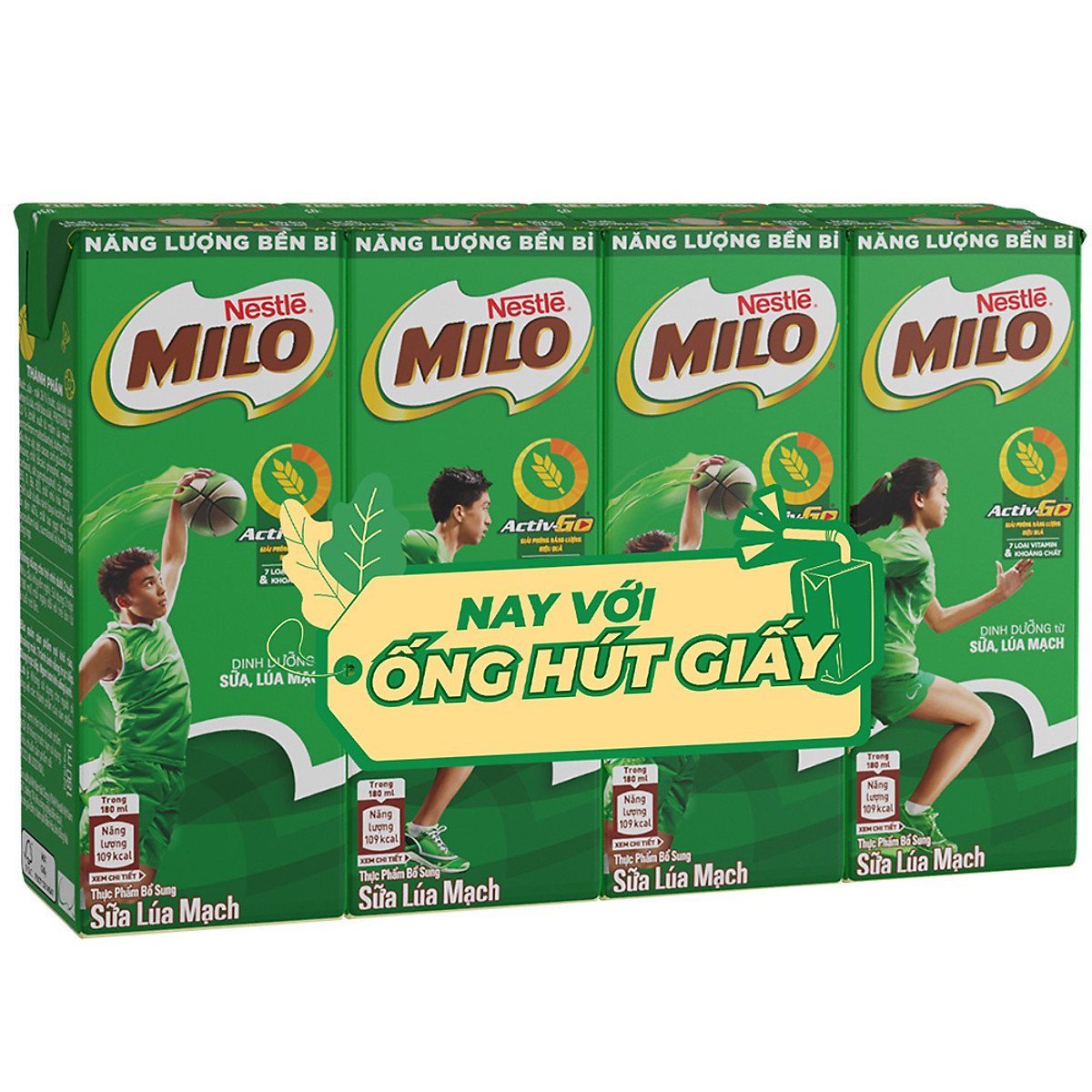 Lốc 4 hộp Sữa Nestlé MILO Nước 180ml