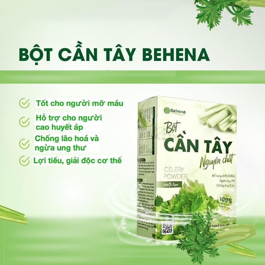 Bột Cần Tây Behena nguyên chất sấy lạnh (50g) Hỗ trợ cho người cao huyết áp, mỡ máu