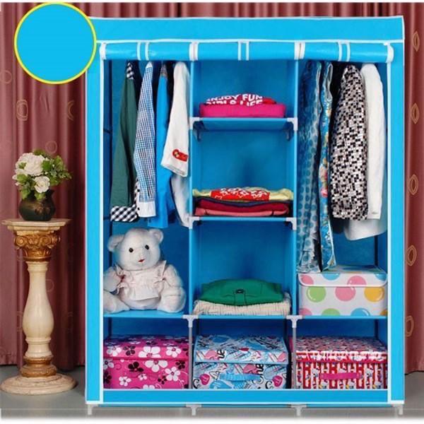 Combo Tủ Vải 3 Buồng 8 Ngăn Cao Cấp và Áo Tủ