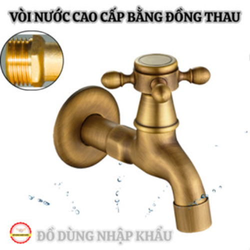 Vòi nước cao cấp cổ điểncchất liệu đồng thau đúc nguyên khối phong cách sang trọng