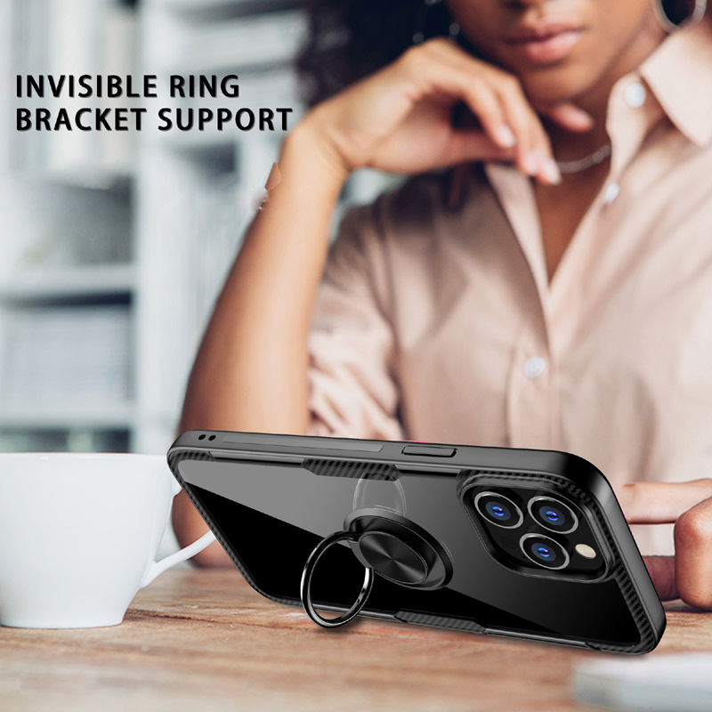 Ốp lưng dành cho iPhone 12 pro max/ 12 trong suốt viền mầu kèm vòng iring