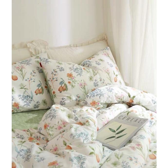 Bộ Chăn Ga Gối Cotton Living 100%cotton Hàng Nhập Khẩu Cao Cấp 4 Món