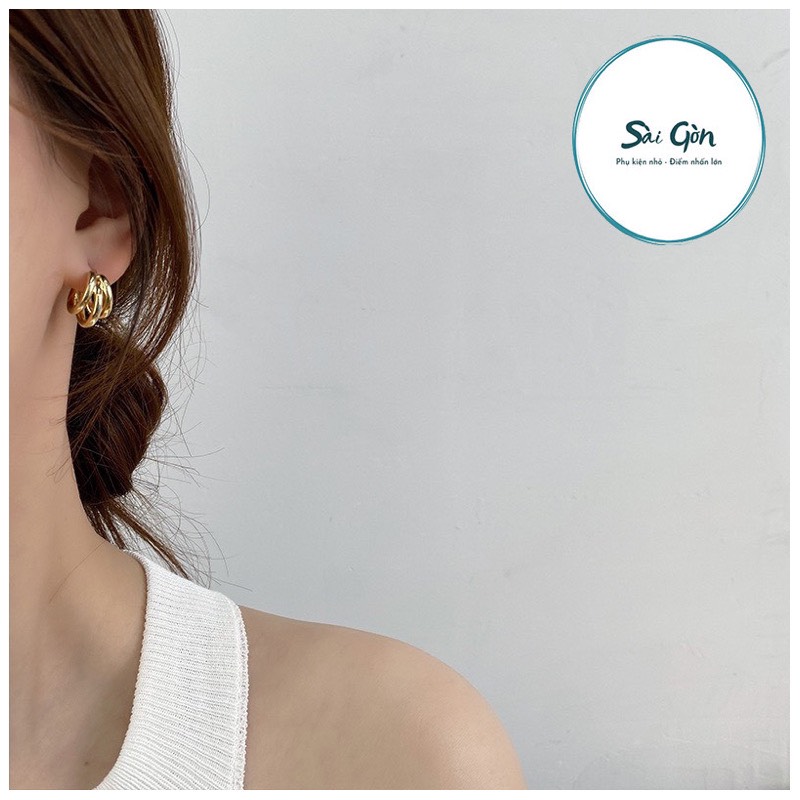 Boong tai mạ vàng phong cách cổ điển SAIGON ACCESSORY