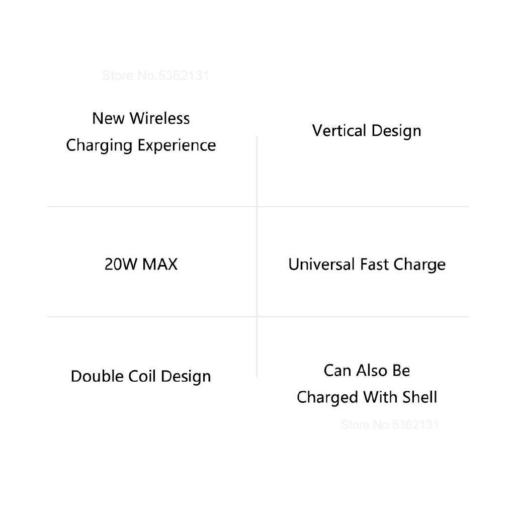 Sạc không dây dọc Xiaomi 20W Max Điện thoại nhanh sạc với Đế điện thoại thông minh Xiaomi Mi 9 Samsung