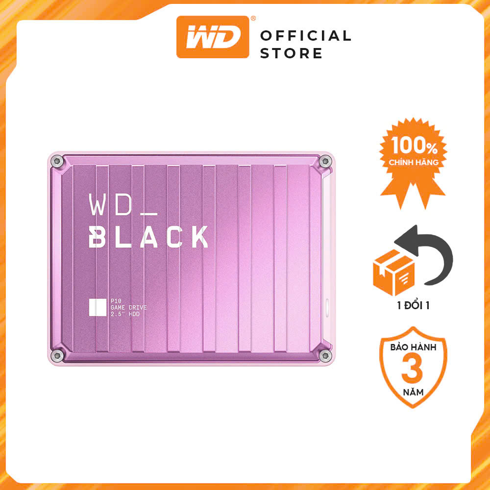 Ổ cứng HDD di động 2TB WD_Black P10 Pink Game Drive 2.5 inch USB 3.2 hàng chính hãng