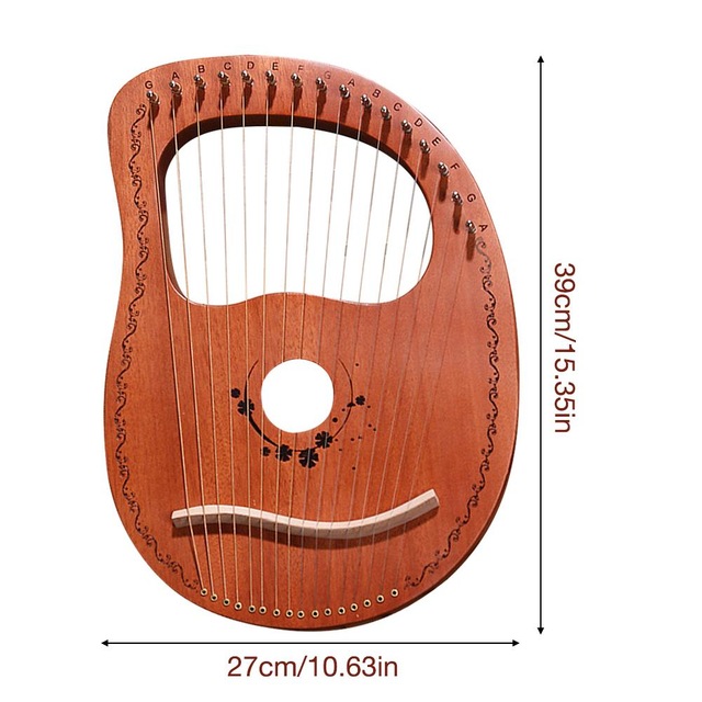 Đàn Lyre 16 dây đàn hạc Lyre Harp IME-ML005 Lá phong Màu Đầy đủ phụ kiện LOẠI 16 DÂY tặng đàn kalimba 17 phím gỗ nguyên khối Mahagony PJLIM72