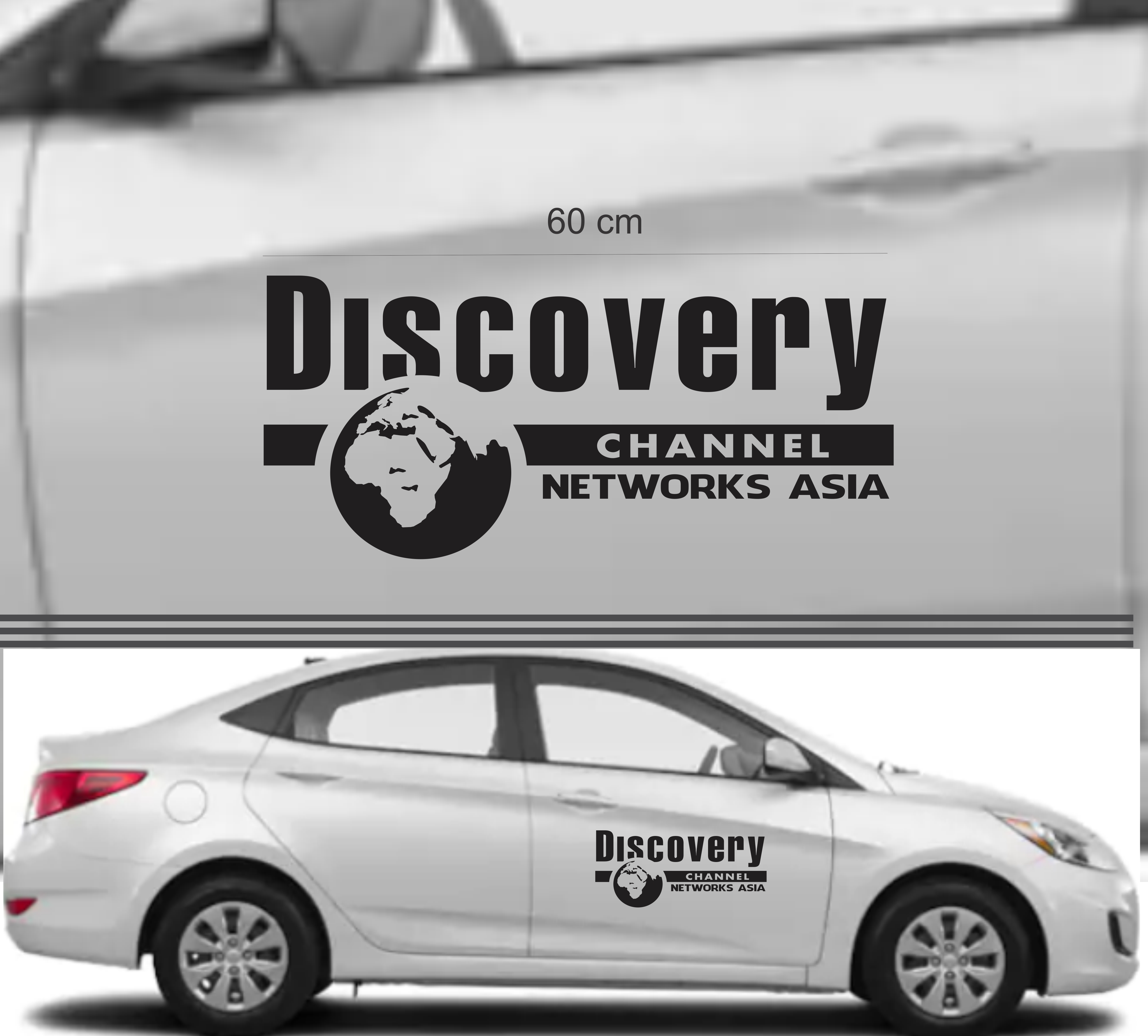 Tem Discovery kích thước lớn dán nắp capo xe ô tô, decan trang trí thân xe ô tô, che vết xước