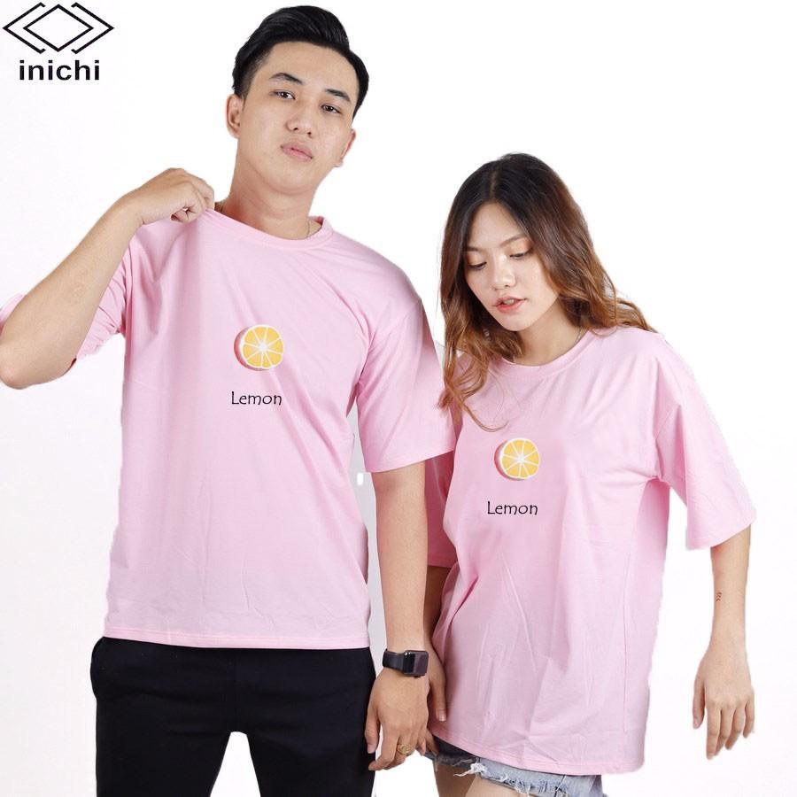 Áo thun INICHI unisex tay lỡ form rộng cá tính, hình in hình quả chanh - IC634