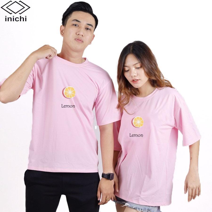 Áo thun INICHI unisex tay lỡ form rộng cá tính, hình in hình quả chanh - IC612