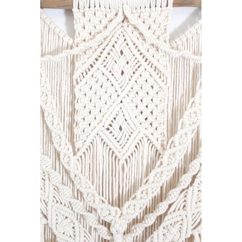 Mành treo trang trí Macrame Phong cách Boho trắng kem - MN12