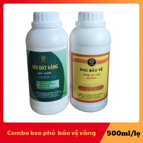 500ml keo dát vàng gốc nước sử dụng ngay, không cần pha chế, keo màu vàng dễ nhận biết khi quét dùng dát dừa, thạch cao
