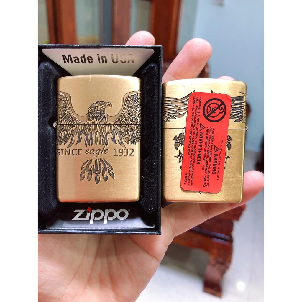 BẬT LỬA ZIPPO ARMOR KHẮC ĂN MÒN Since Eagle 1932 - RUỘT VÀNG