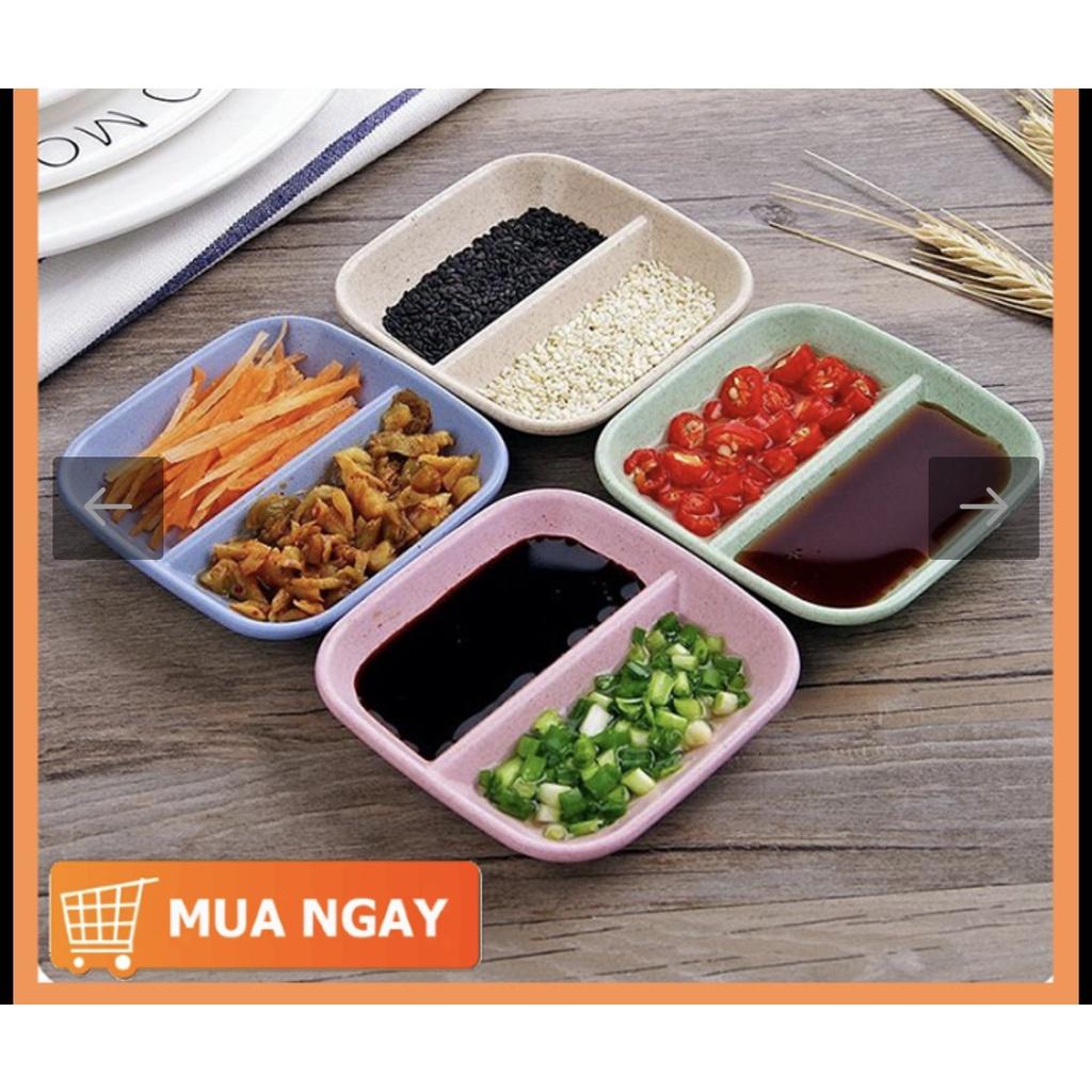 Chén Bát Đựng Gia Vị 2 Ngăn Dĩa Đựng Nước Chấm