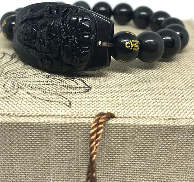 VÒNG TAY PHẬT BẢN MỆNH ĐÁ OBSIDIAN PHẬT THIÊN THỦ THIÊN NHÃN