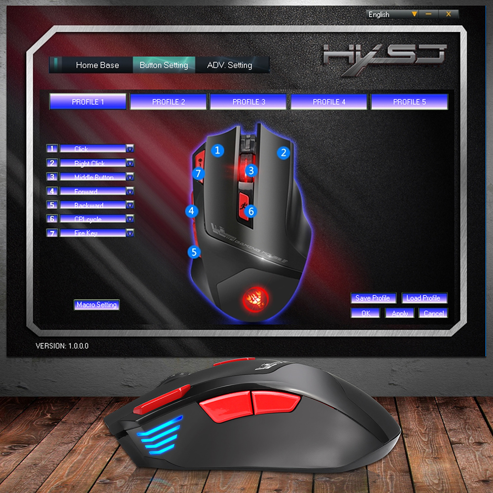 Chuột chơi game không dây HXSJ T88 có thể sạc lại có thể điều chỉnh 4800DPI quang học