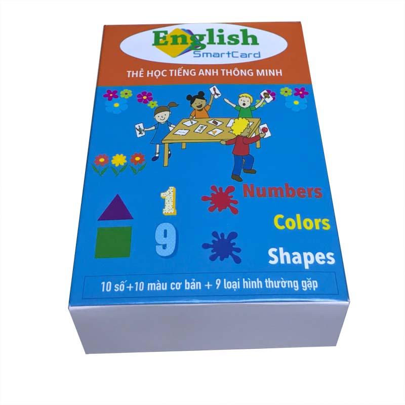 Bộ flashcard tiếng Anh chủ đề 10 số, 10 màu cơ bản và 9 hình thông dụng