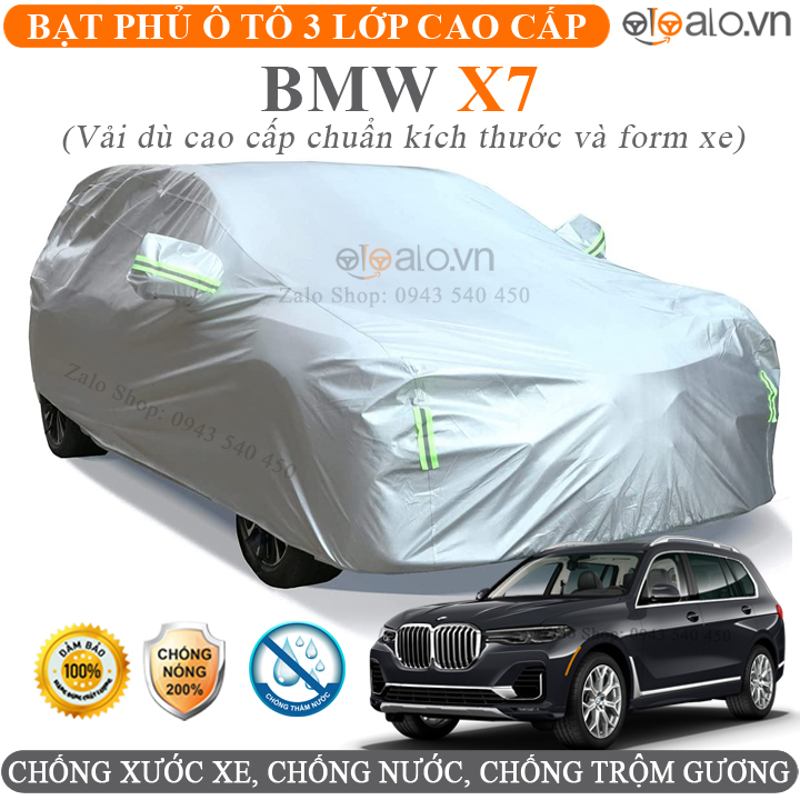 Bạt phủ ô tô BMW X7 Cao Cấp 3 Lớp Chống Nắng Nóng Chống Nước Chống xước