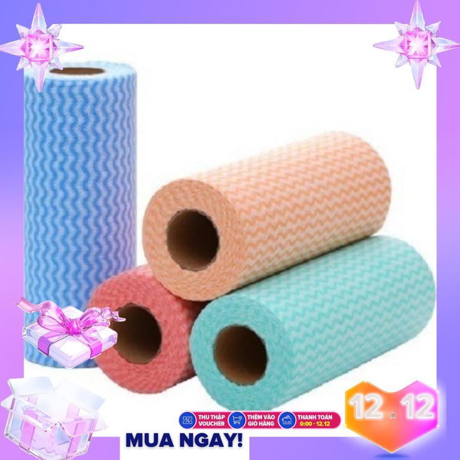 Combo 3 cuộn giấy vải lau đa năng tiện dụng, mềm mại, co giãn tốt và dễ thấm hút