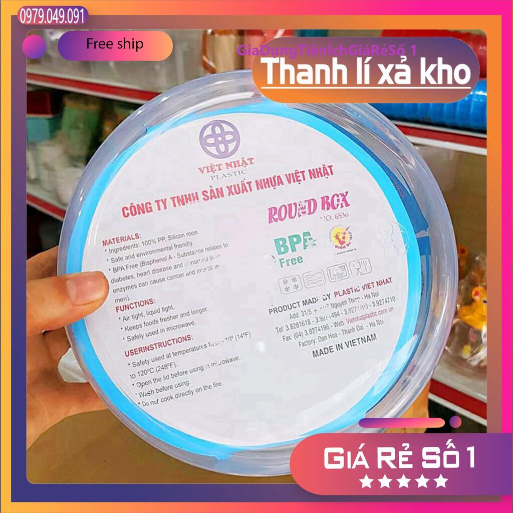 Hộp nhựa đựng thực phẩm VIỆT NHẬT TRÒN có khóa an toàn siêu chắc chắn.