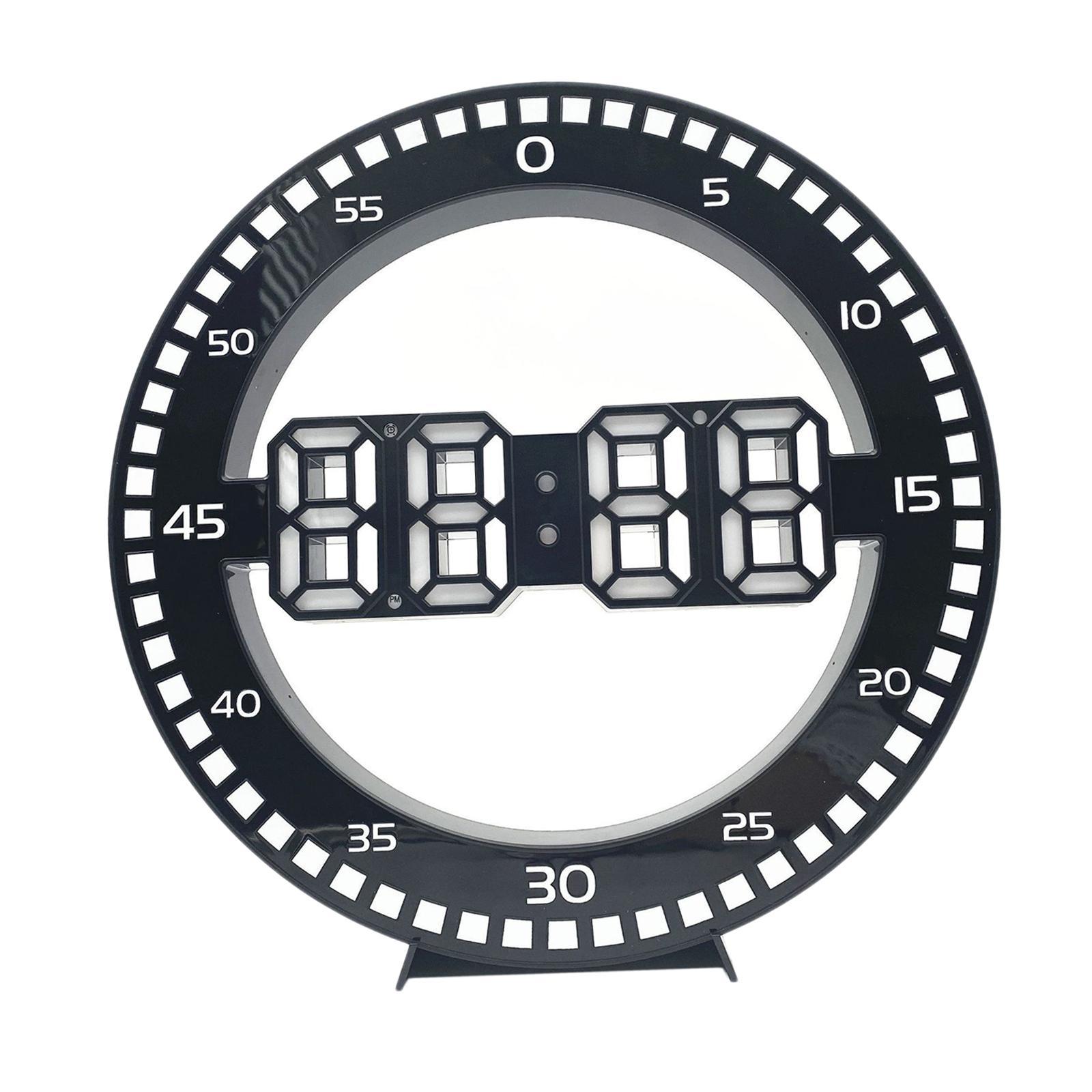 Loviver LED Digital Wall Clock Round Electronic Clock Home Office