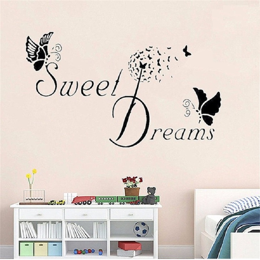 Decal dán tường chữ trang trí lãng mạn SWEET DREAMS
