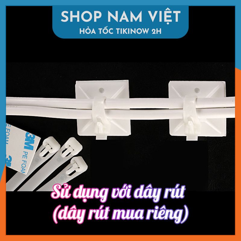 Nẹp Giữ Dây Điện, Dây Cáp Dán Tường (Không Kèm Dây Rút)