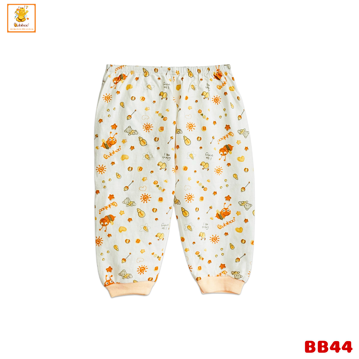 Quần dài cho bé sơ sinh Babiboo quần dài sơ sinh cotton tự nhiên, in họa tiết xinh xắn BB44