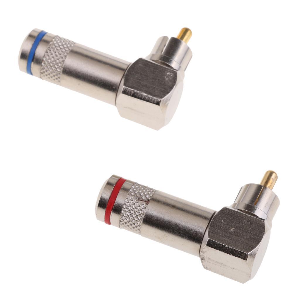 RCA Male to RCA Female L Splitter Gold-Plated Metal Connector