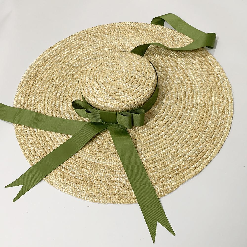 Trang Mới Lớn Vành Rơm Lúa Mì Hat Vành Nơ Layies Đi BiểN Nón Raffia Ống Hút Nón Rộng Vành nón Lưỡi Trai Mũ Nón Nữ Thời Trang