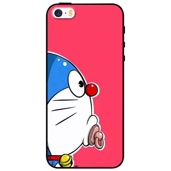 Ốp lưng in cho Iphone 5/5s/5se Mẫu Doremon Nền Hồng