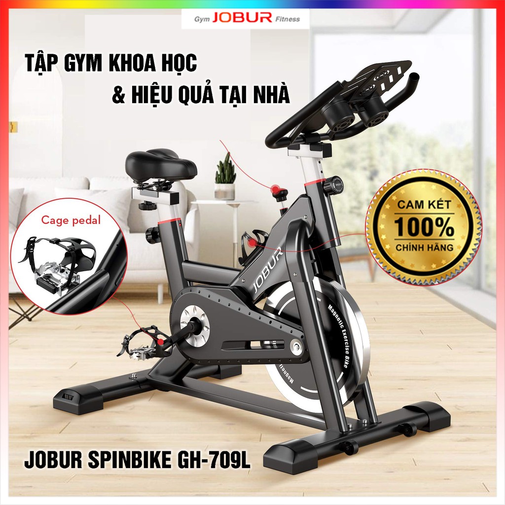 Xe Đạp Tập Thể Dục Tại Nhà JOBUR SPINBIKE GH-708L Hiển Thị Đầy Đủ Chỉ Số - Hàng Chính Hãng