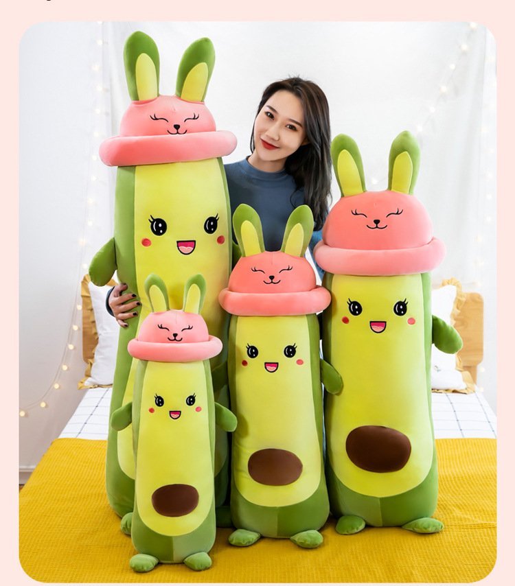 Gấu Bông Bơ Thỏ - Bơ Đội Nón Tai Thỏ Cute - Gấu Bông Quảng Châu Cao Cấp