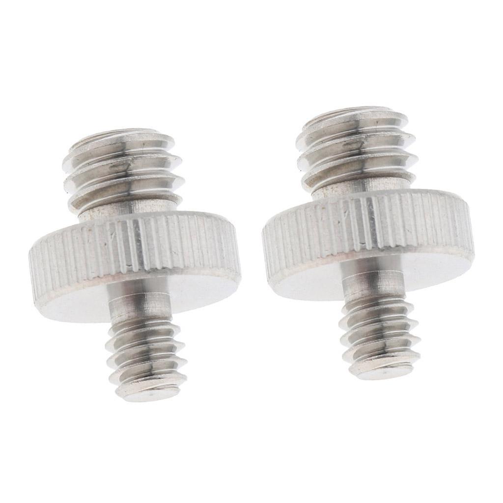 2 Pieces Male to Male 1/4 "to 3/8" Threaded Screw Adapter for Camera