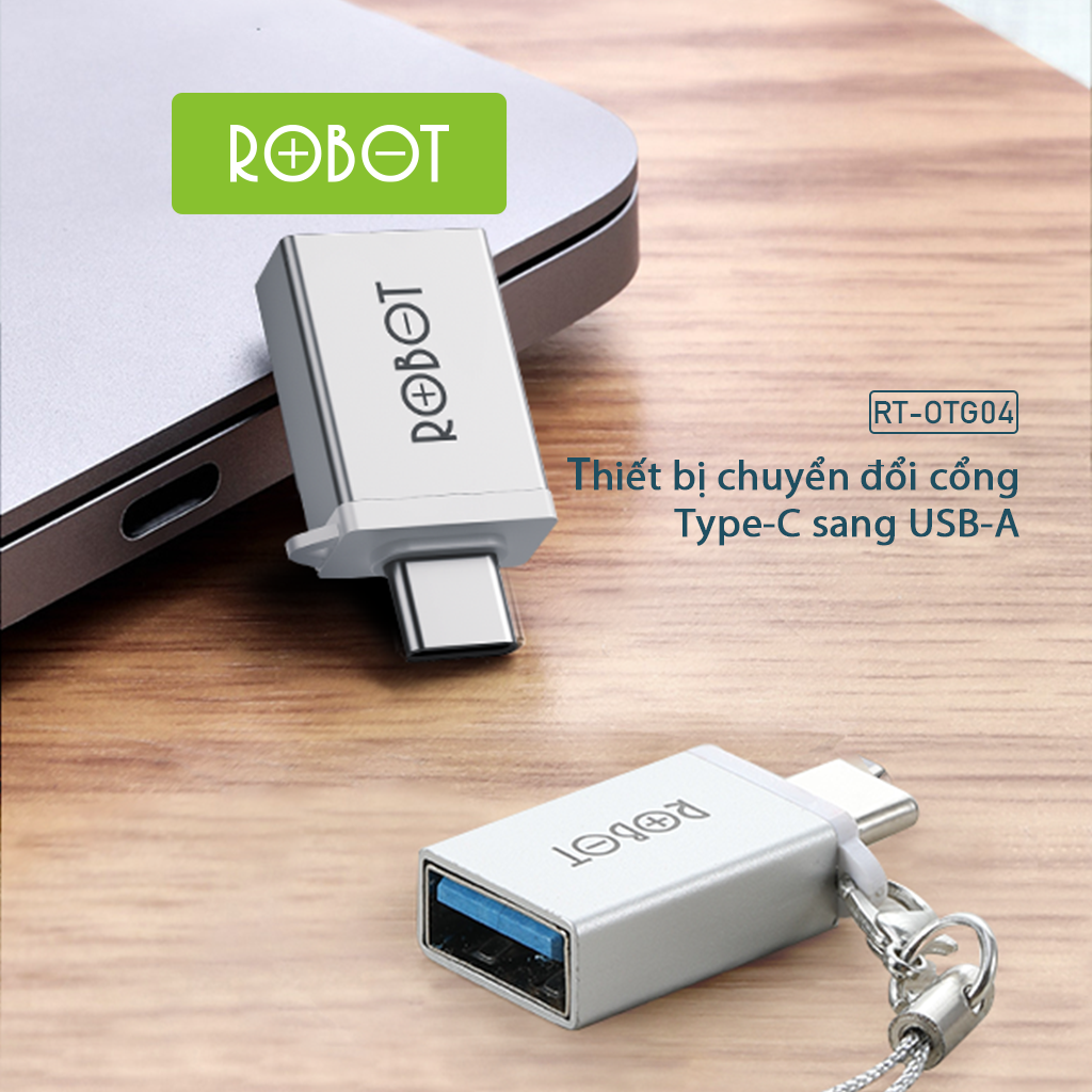 Đầu Chuyển Đổi OTG Các Cổng USB/TYPE-C/MICRO ROBOT - Chất Liệu Vỏ Kim Loại - Hàng Chính Hãng