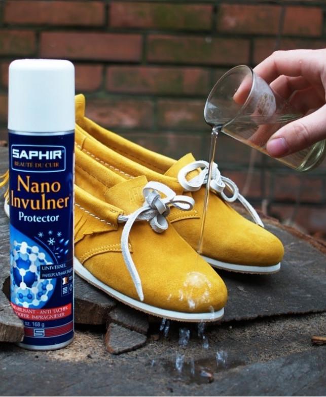 Xịt Saphir Nano Invulner bảo vệ đồ da, chống thấm nước 250ml