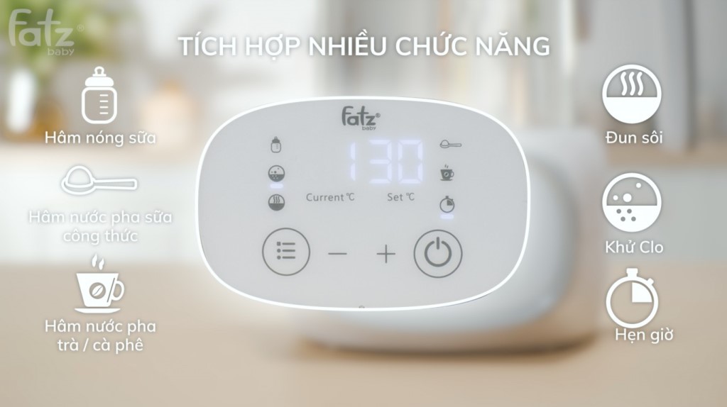 MÁY ĐUN NƯỚC VÀ HÂM NƯỚC PHA SỮA ĐIỆN TỬ FATZ BABY QUICK 9 FB3526TN