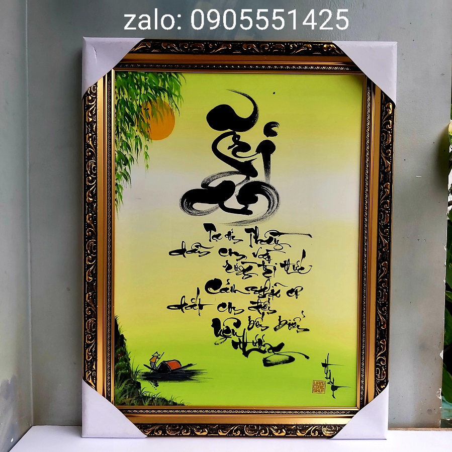 Thư pháp TRI ÂN Thầy cô. Quà tặng 20/11, 8/3, 20/10,  sinh nhật, tết. Tranh treo tường, trang trí.