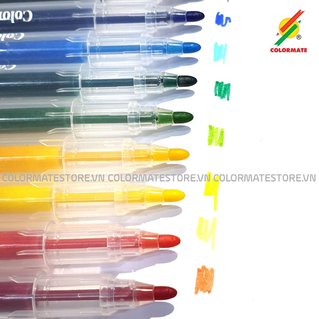 Bút lông màu Colormate, bút màu Bold Tip Marker bộ 12 màu - COLORMATE