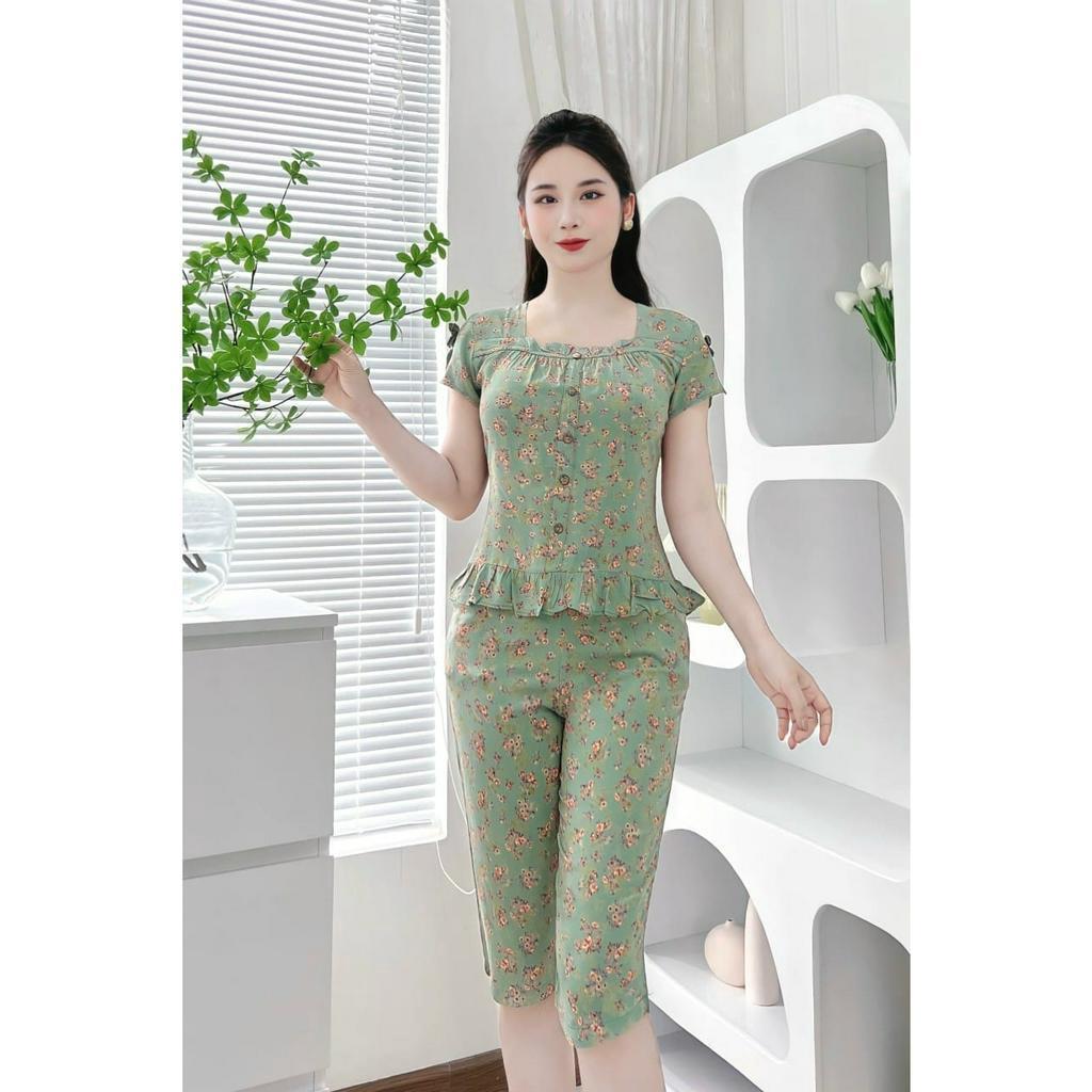 Bộ mặc nhà lanh nhung dang ngố quần dài qua dối-bộ lanh mặc nhà nữ