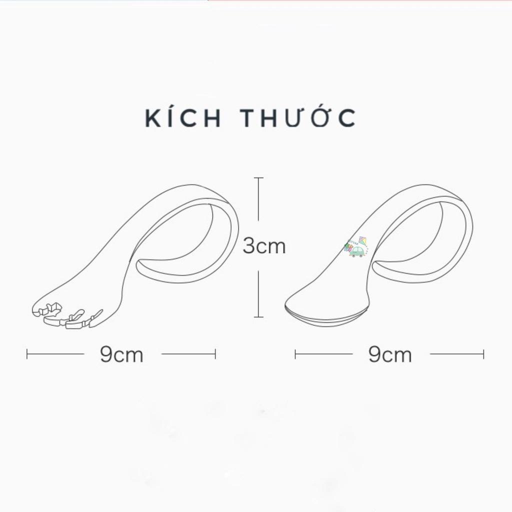 Bộ thìa nĩa tập xúc, bộ muỗng nĩa tập xúc báo nóng đổi màu cho bé tập ăn MISUTA , bộ thìa nĩa báo nóng