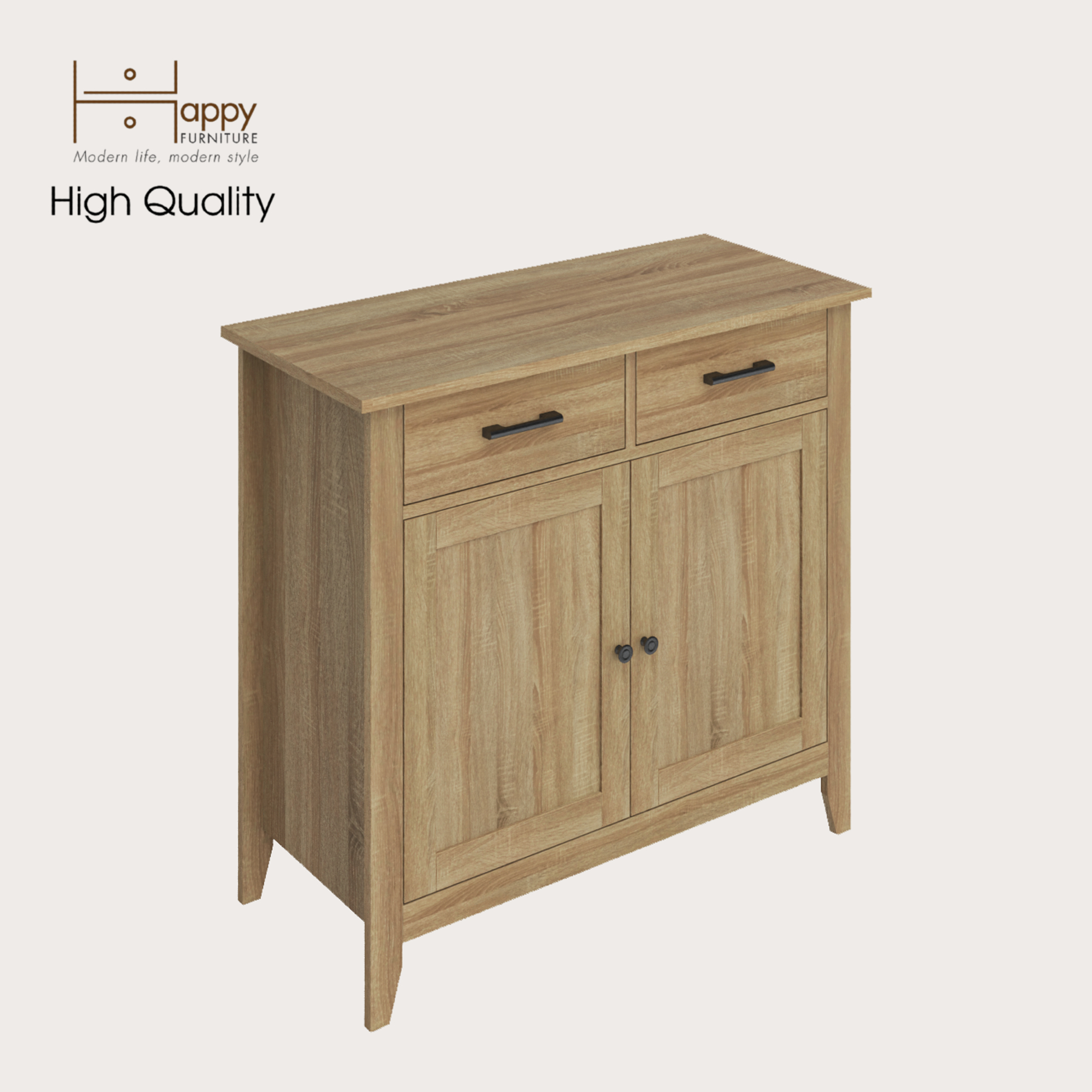 [Happy Home Furniture] CANA,  Tủ đựng đồ 2 ngăn kéo - 2 cửa mở  ,  91cm x 40cm x 84cm ( DxRxC), THK_001