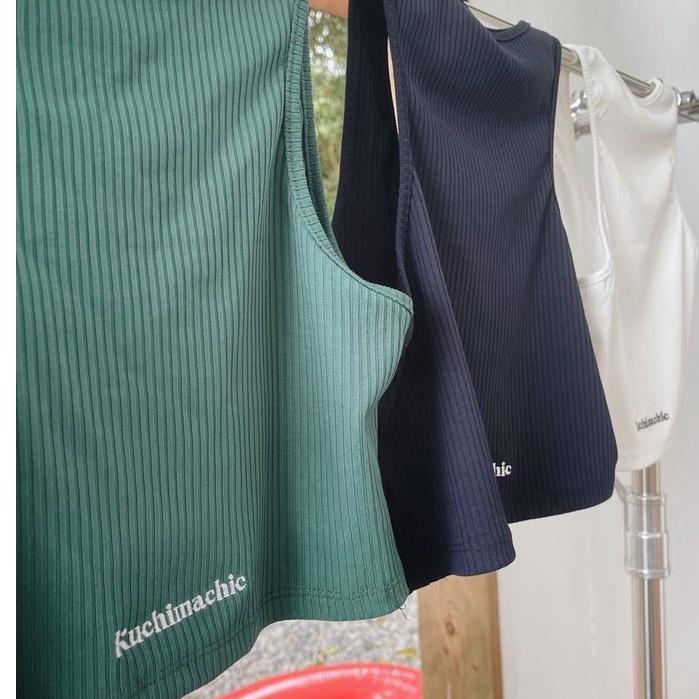 Kuchimachic - Áo Tank Top thun tăm thêu chữ Kuchimachic MÃ KUCR07