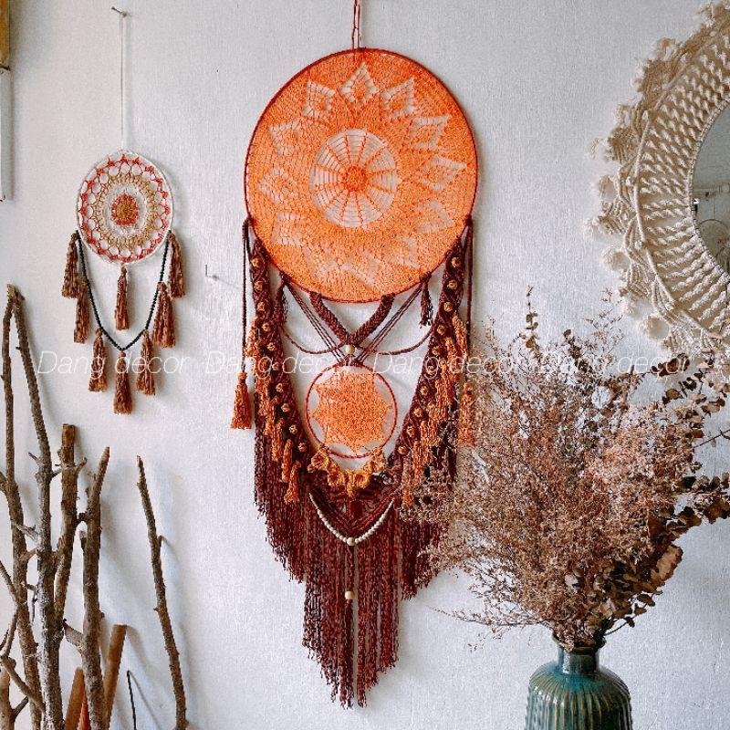 Dreamcatcher nâu gỗ phong cách vintage trang trí nhà cửa size lớn