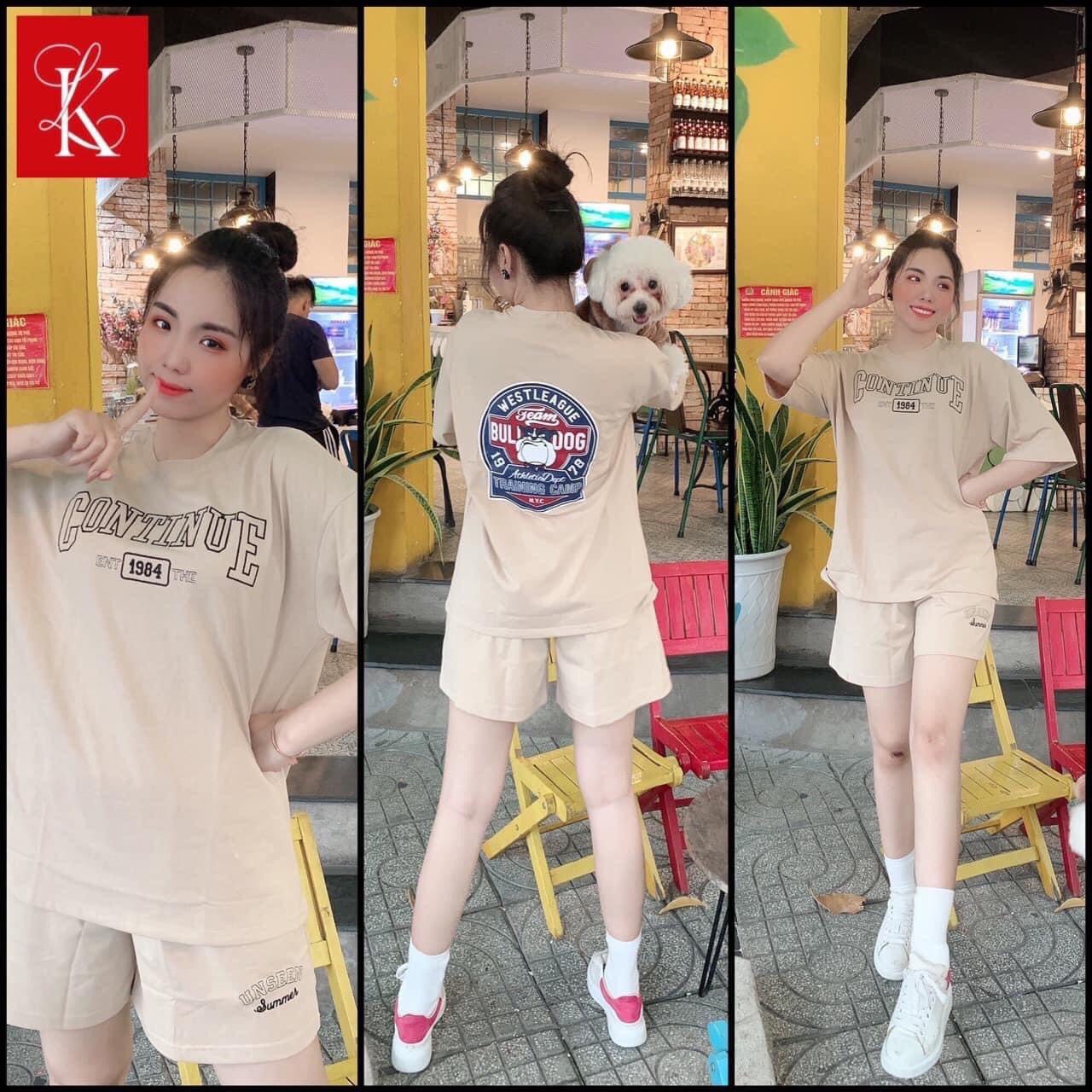 Set Bộ thun Bảo Kim in chữ phong cách Mới