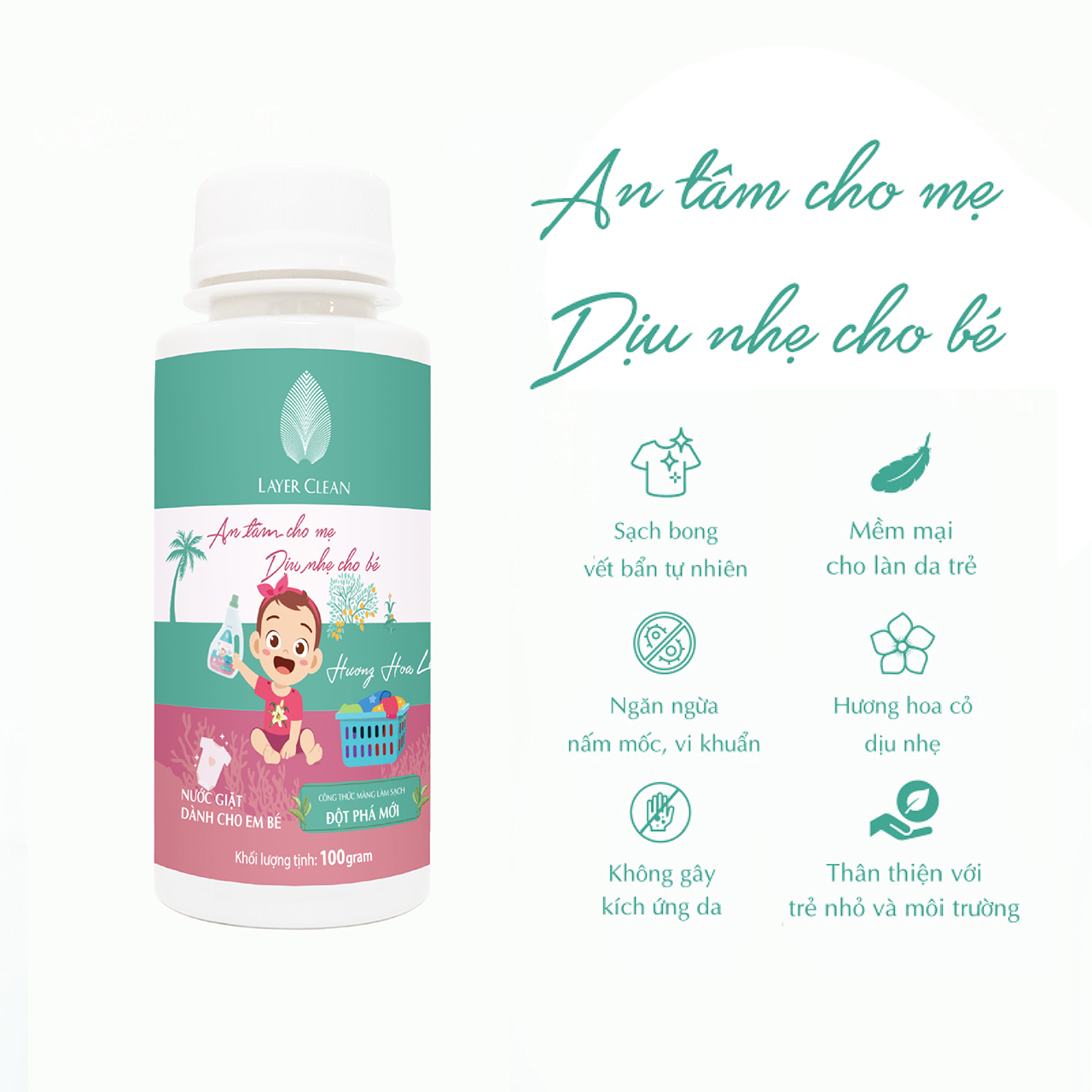 Nước giặt Baby hữu cơ chai 100ml