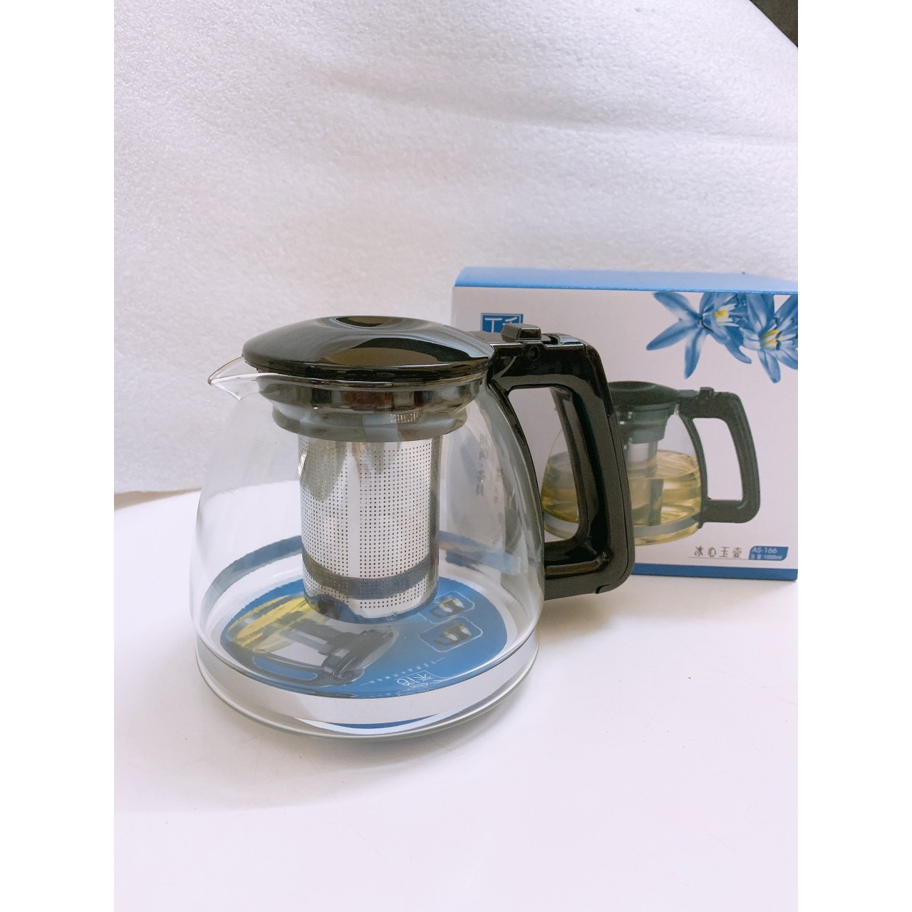 Ấm pha trà thủy tinh chịu nhiệt có lõi lọc inox - ANTH333