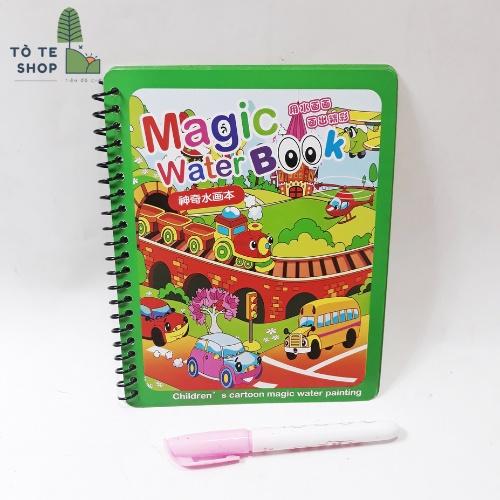 Đồ Chơi Ảo Thuật Tranh Tô Màu Nước Ma Thuật, Magic Water Book,Tranh nước tự xoá đa dạng chủ đề, sách tập tô thần kì cho bé