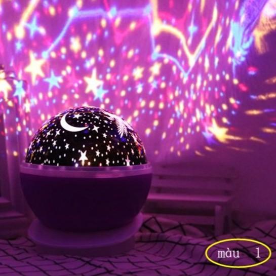 Đèn Chiếu Sao 3D Tự Xoay 360 Star Master Pro-Đèn ngủ chiếu bầu trời sao biến đổi 7 màu cao cấp